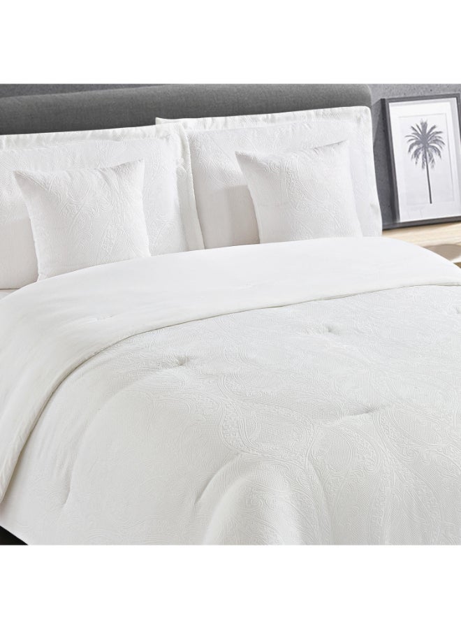 Home Box طقم لحاف ملكي جاكار أبيض بنقشة بايسلي للبالغين - Image 1